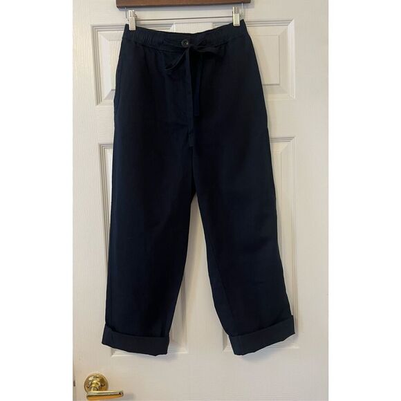 COS Navy Tapered Drawstring Pants – Adjustable Crop Style - Picture 7 of 12